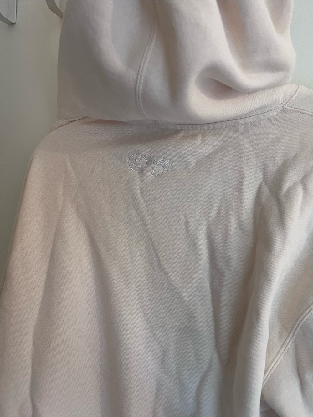Glossier Pullover Hoodie in Light Cream - Picture 2 of 5